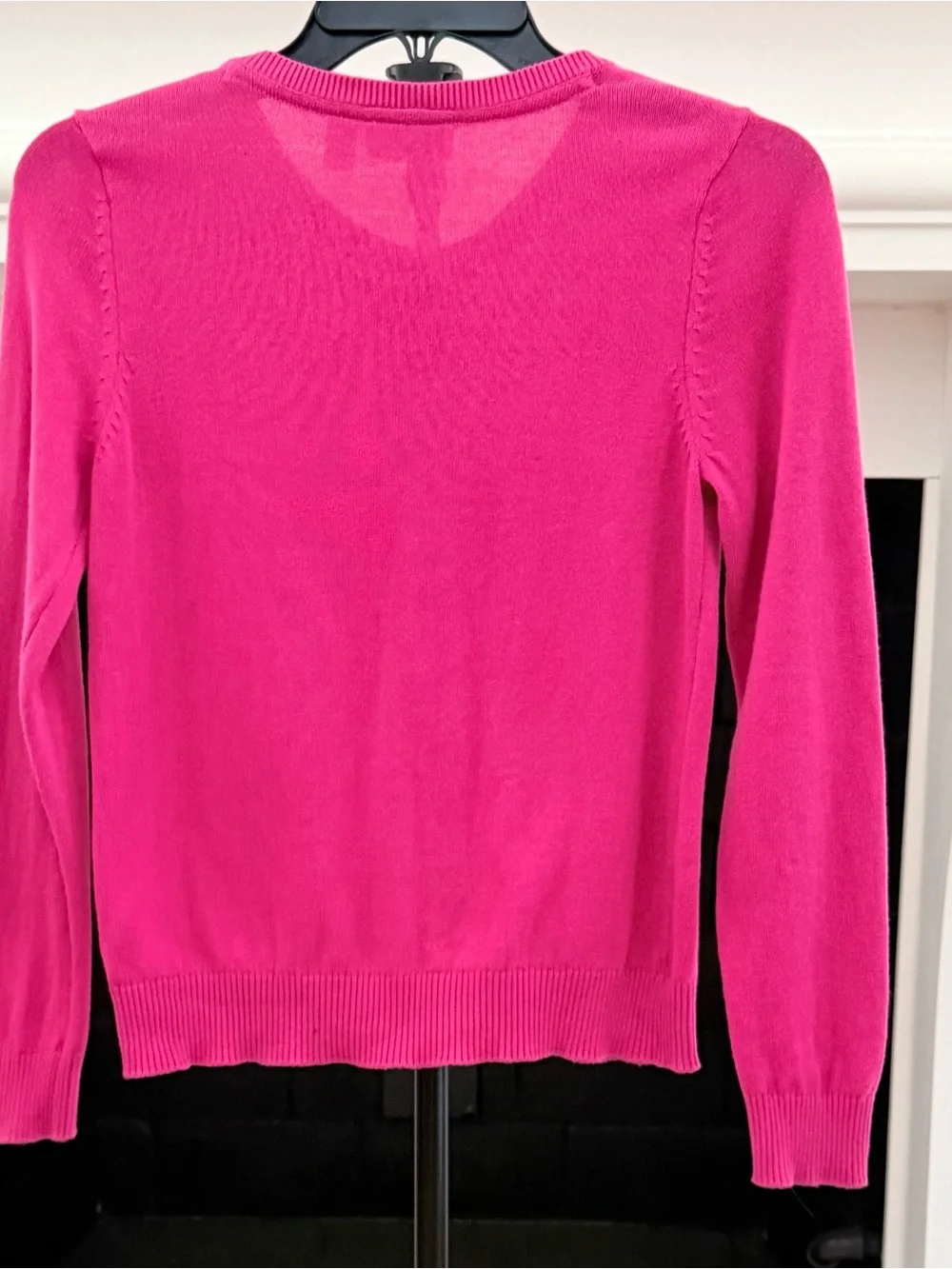 The Children's Place Bright Pink Button-Front Crewneck Cardigan- Girls 10-12